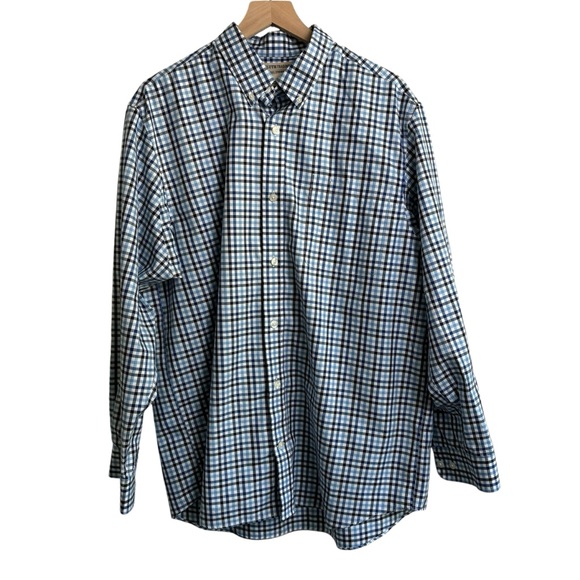 Duluth Trading Co Mens Large Wrinkle Fighter Shirt 100% Cotton Plaid Button Down - Picture 1 of 6